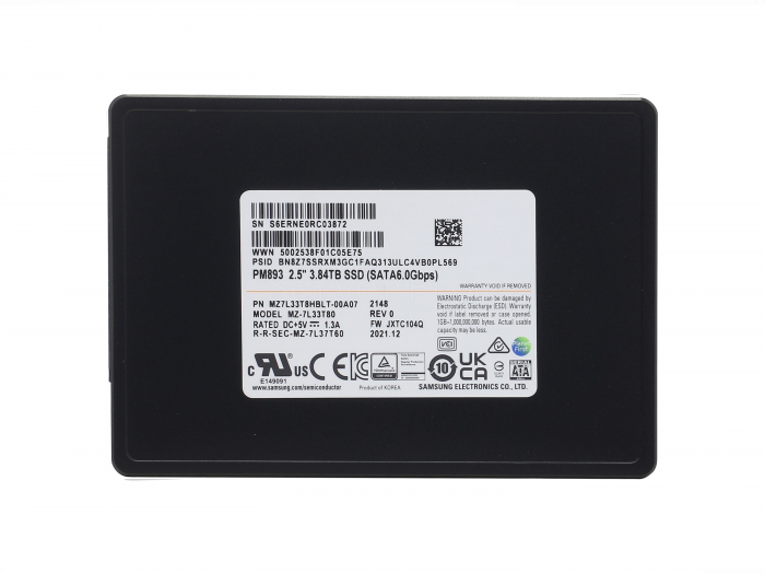 SSD-накопитель Samsung PM893 3.84TB 2.5" 6Gb/s [MZ7L33T8HBLT-00W07]