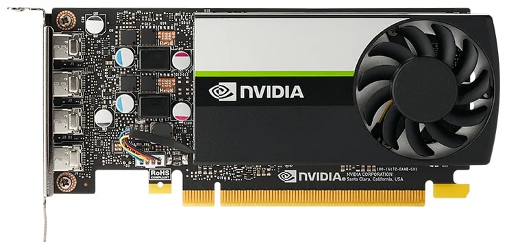 Видеокарта NVIDIA Quadro T400 4GB (Для граф. приложений - Nvidia Quadro, 4GB GDDR6, 3x MiniDisplayPort) 