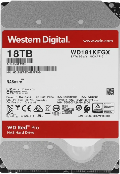 Жесткий диск WD Red Pro 18TB 3.5" SATA 6GB/s [WD181KFGX]