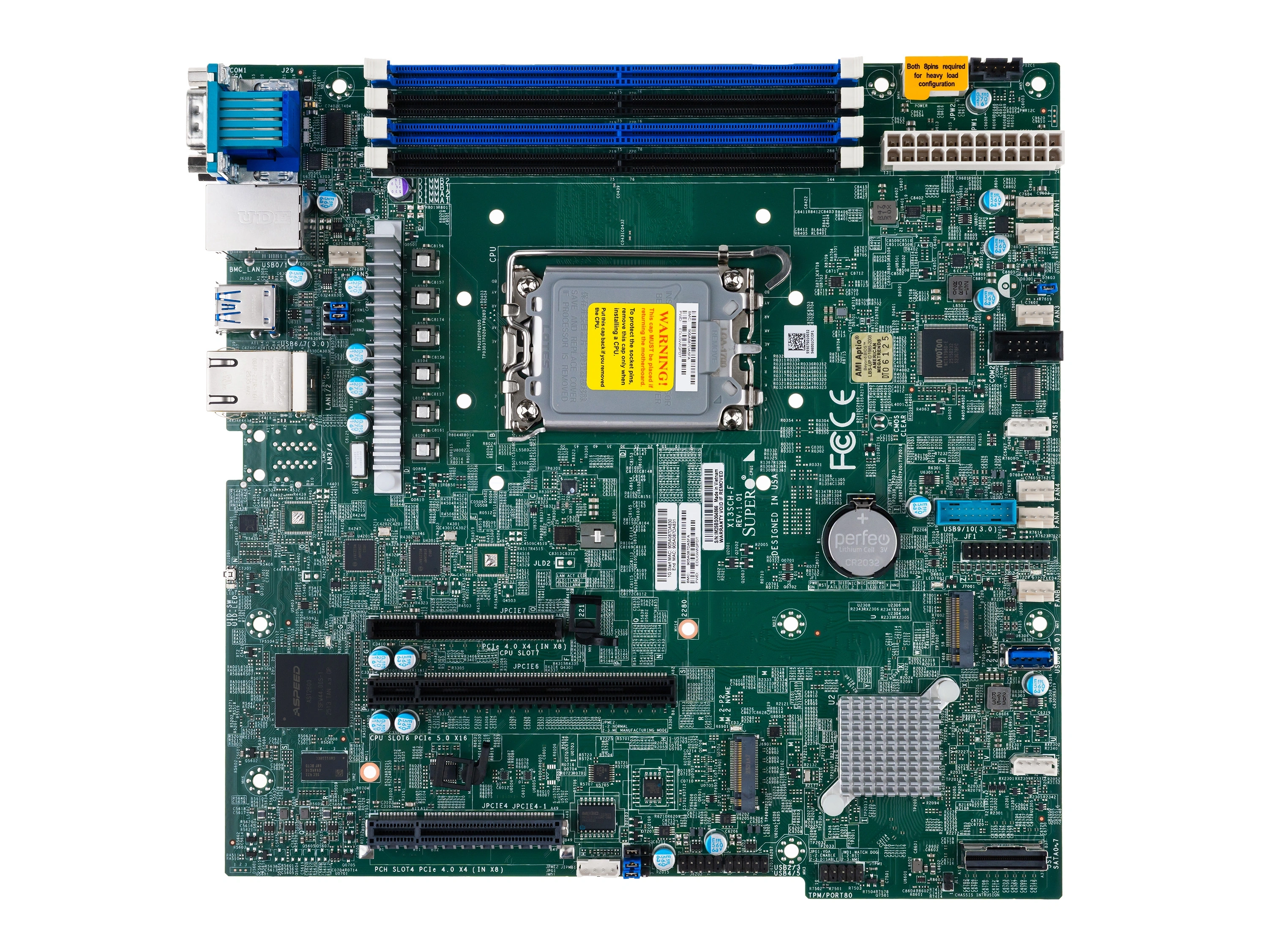 Материнская плата Supermicro X13SCH-F (Micro-ATX, LGA1700, 4 DIMM)