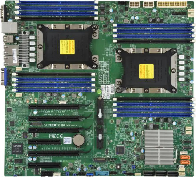 Материнская плата Supermicro X11DPI-NT (EATX, 2х CPU 2rd, 16DIMM, 4x PCI-E x16, 1x M2, 2x 1GBe RJ45, 14x SATA3, IPMI 2.0, C622)