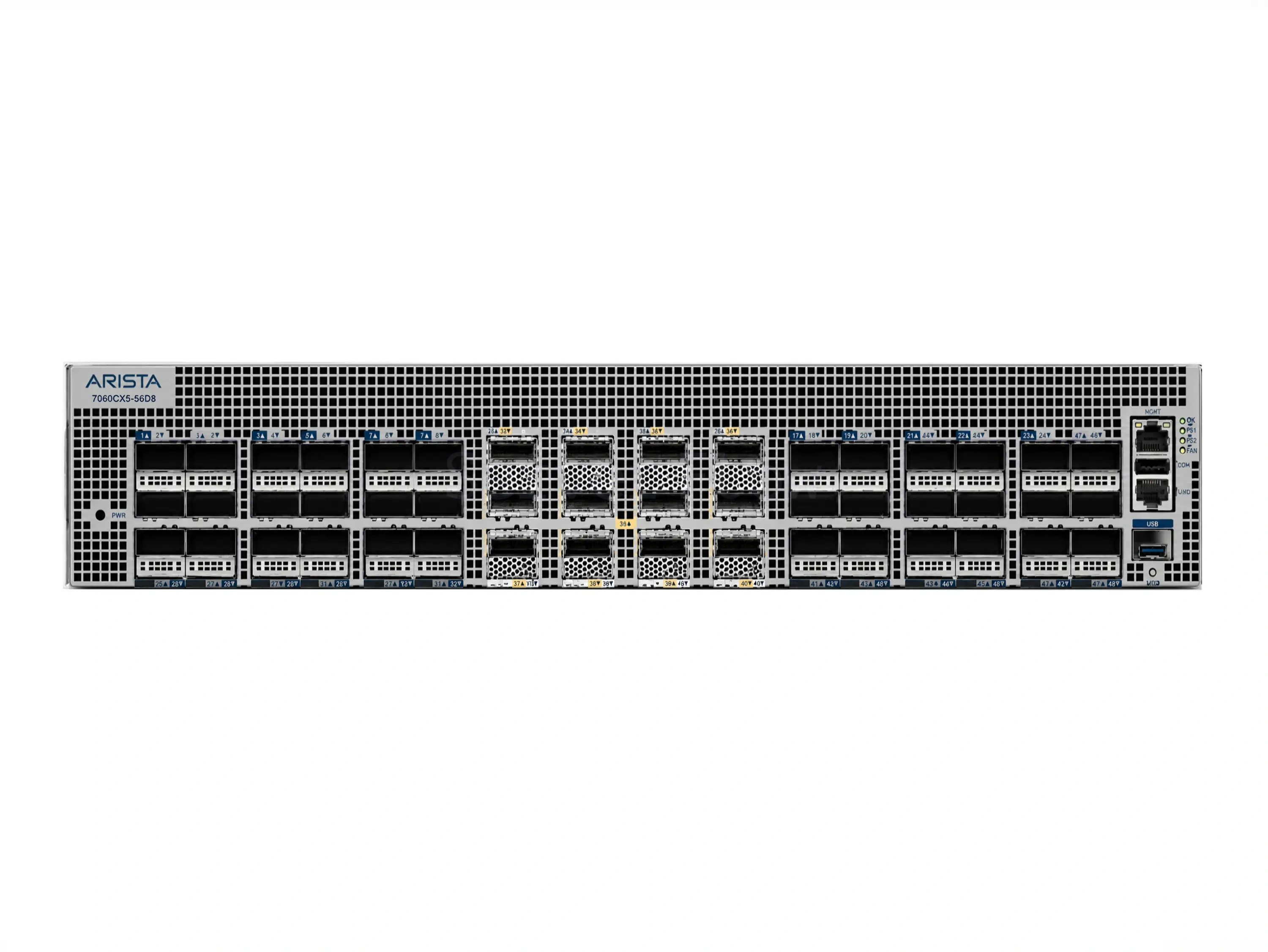 Коммутатор Arista DCS-7060CX5-56D8-F (56x QSFP28 100 Гбит/с, 8x QSFP-DD 400 Гбит/с, 1x SFP+ 10 Гбит/с)