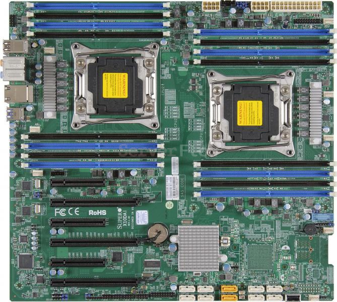 Материнская плата Supermicro X10DAi(EATX, 16DIMM, 160W CPU, звуковая карта, без IPMI и встроенной графики, для рабочих станций)
