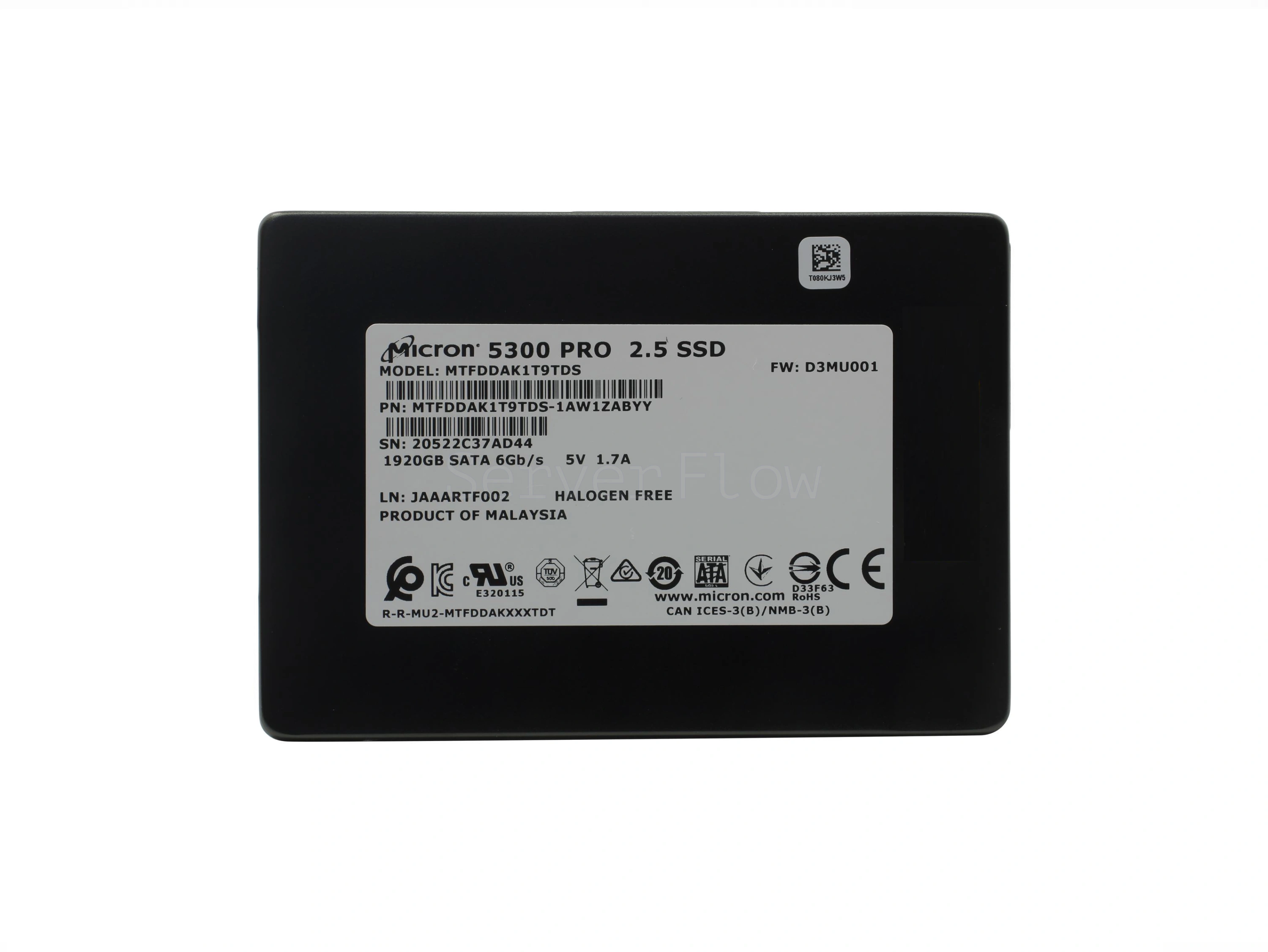 SSD-накопитель Micron 5300 PRO 1.92TB 2.5" 6Gb/s [MTFDDAK1T9TDS]