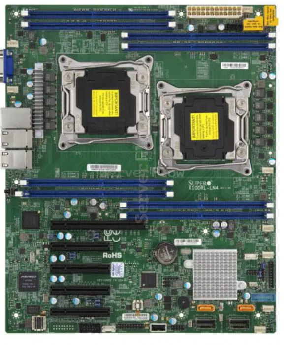 Материнская плата Supermicro X10DRL-LN4 (ATX, 2х E5 V3/V4, 8DIMM, 1x PCI-E x16, 4x 1GBe RJ45, 10x SATA3, IPMI 2.0, C612)