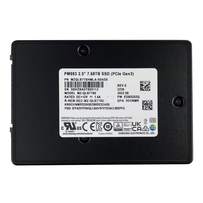 SSD-накопитель Samsung(DELL) PM983 7.68TB 1.3 DWPD (MZQLB7T6HMLA-00AD6)