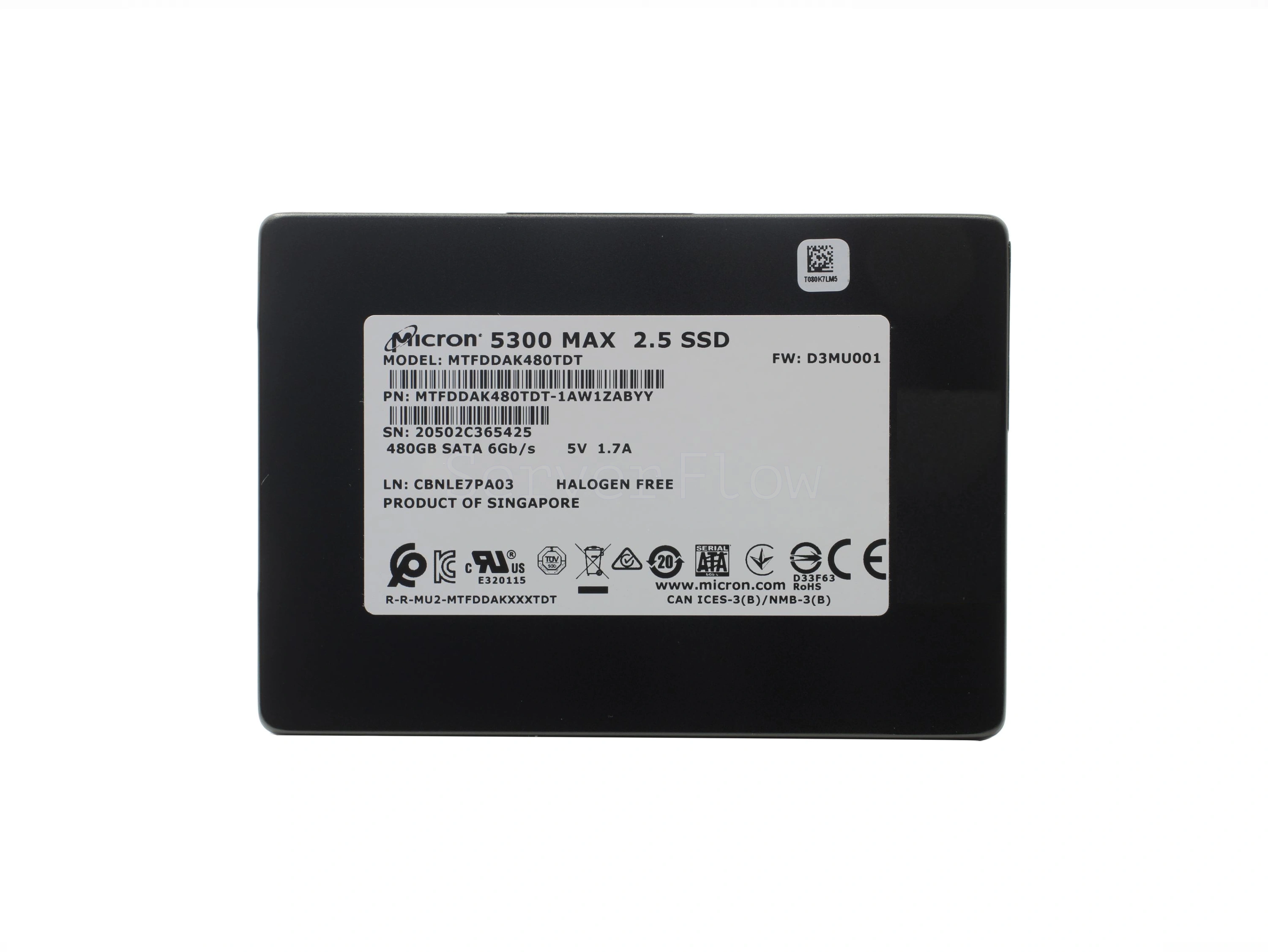 SSD-накопитель Micron 5300 MAX 480GB 2.5" 6Gb/s [MTFDDAK480TDT-1AW1ZABYY]