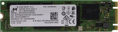 SSD-накопитель Micron 5300 BOOT 240GB M2 [MTFDDAV240TDU-1AW1ZABYY]
