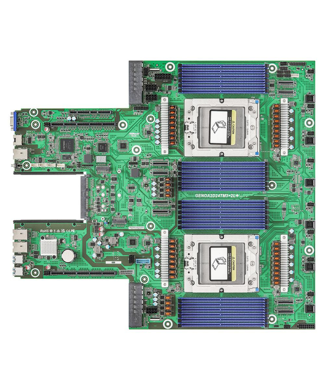 Материнская плата ASRock Rack GENOA2D24TM3-2L+ (Proprietary T-shape, 2x SP5, 24 DIMM)