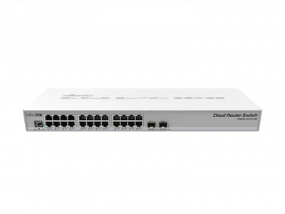 Коммутатор MikroTik CRS326-24G-2S+RM (24x RJ45 1 Гбит/с, 2x SFP+ 10 Гбит/с)