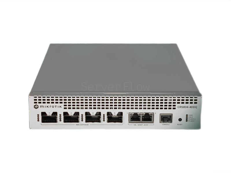 Коммутатор MikroTik CRS804 DDQ (2x RJ45 10 Гбит/с, 4x QSFP56-DD 400 Гбит/с)