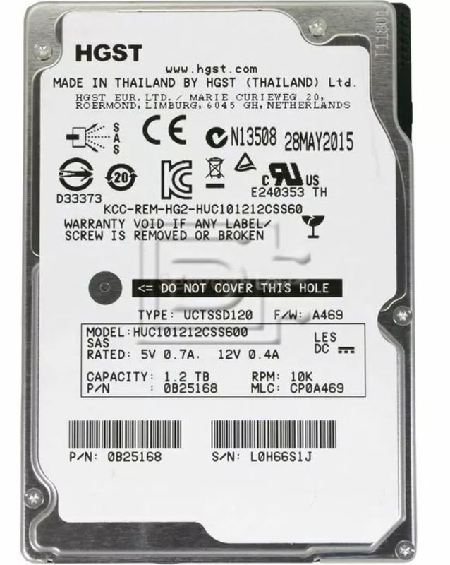 Жесткий диск HGST (IBM) 1.2TB 2.5" SAS 6Gb/s [HUC101212CSS600]
