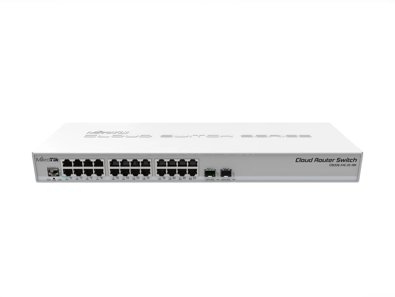 Коммутатор MikroTik CRS326-24G-2S+RM (24x RJ45 1 Гбит/с, 2x SFP+ 10 Гбит/с)