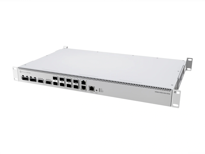 Коммутатор MikroTik CRS812 DDQ (2x RJ45 10 Гбит/с, 8x SFP56 50 Гбит/с, 2x QSFP56 200 Гбит/с, 2x QSFP56-DD 400 Гбит/с)