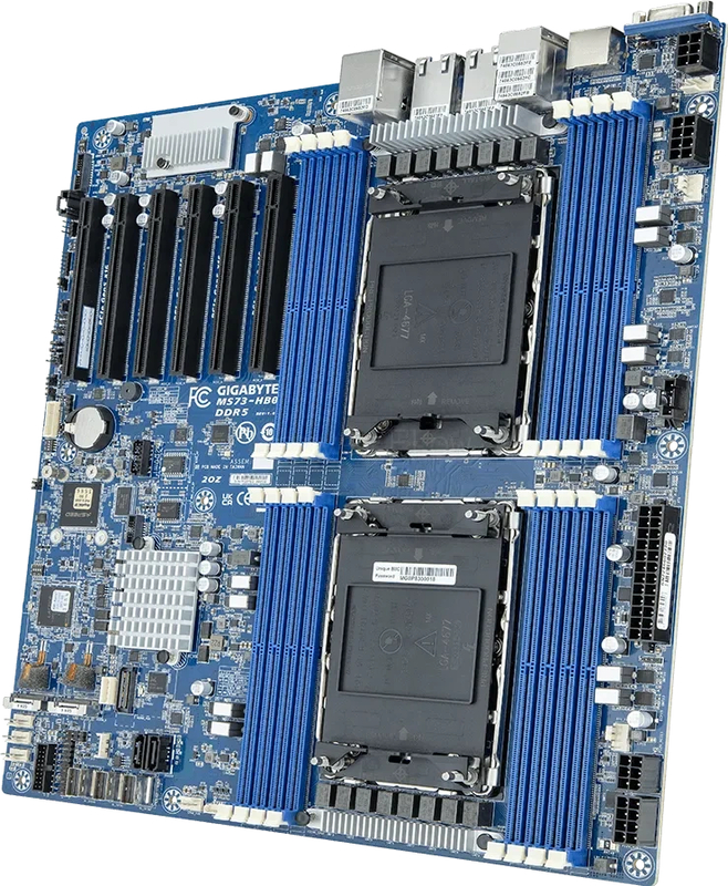 Материнская плата Gigabyte MS73-HB0 Rev 1.x/3.x (E-ATX, 2x LGA4677, 16 DIMM) 1