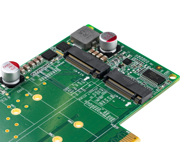 Переходник PCIe 4.0 x8, 2x M.2 (Low profile, NGFF 22110) 2