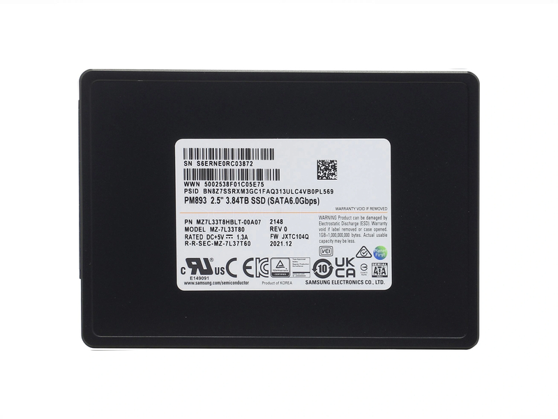 SSD-накопитель Samsung PM893 3.84TB 2.5" 6Gb/s [MZ7L33T8HBLT-00W07]