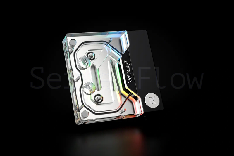 Водоблок EK-Quantum Velocity² D-RGB - 1700 Nickel + Plexi (LGA1700, 1U) [383110985766] 1