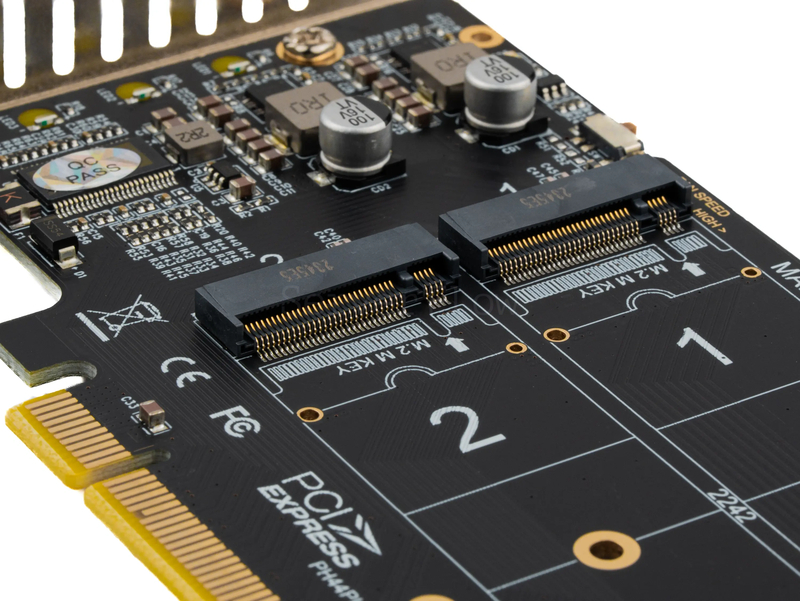 Переходник PCIe 4.0 x16, 4x M.2 (Low profile, NGFF 22110) 2