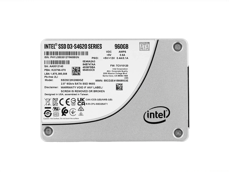 SSD-накопитель Intel D3-S4620 960GB 2.5" SATA 6Gb/s [SSDSC2KG960GZ]