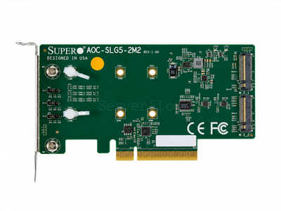 Переходник Supermicro AOC-SLG5-2M2 (PCIe 5.0 x8, 2x M.2 NVMe, Low profile)