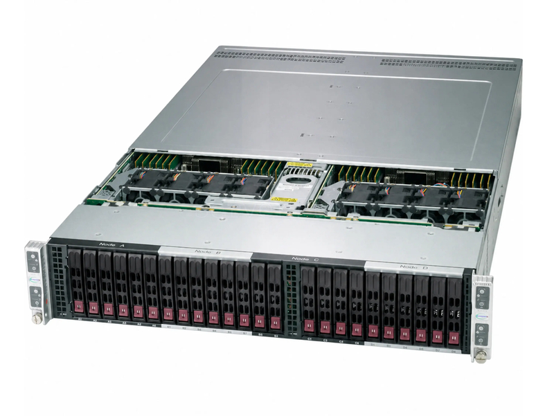 Блейд платформа Supermicro SuperServer 2029BT-HNTR 2U 24SFF (8x U.2, 2x 2200W, 8x LGA3647) 1