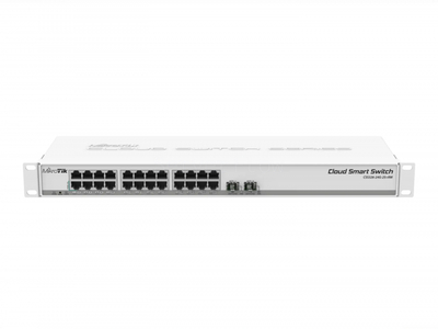 Коммутатор MikroTik CSS326-24G-2S+RM (24x RJ45 1 Гбит/с, 2x SFP+ 10 Гбит/с)