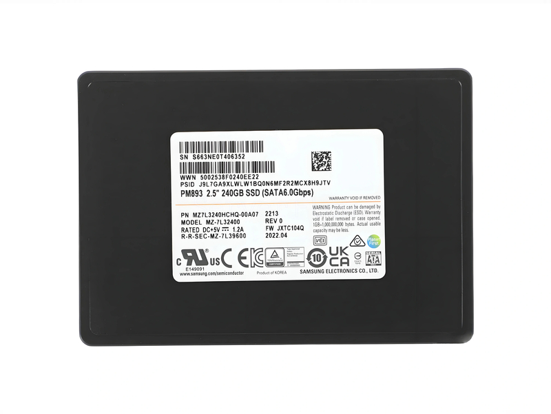 SSD-накопитель Samsung PM893 240GB 2.5" 6Gb/s [MZ7L3240HCHQ-00W07]