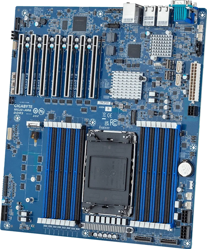 Материнская плата Gigabyte MS33-AR0 Rev 1.x/3.x (E-ATX, LGA4677, 16 DIMM) 1