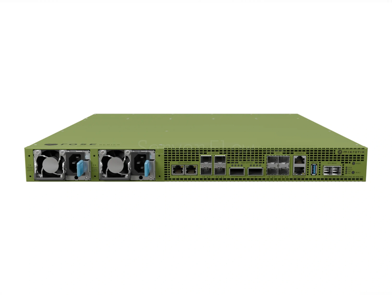 Коммутатор MikroTik RDS2216 ROSE Data server (2x RJ45 10 Гбит/с, 4x SFP+ 10 Гбит/с, 4x SFP28 25 Гбит/с, 2x QSFP28 100 Гбит/с)