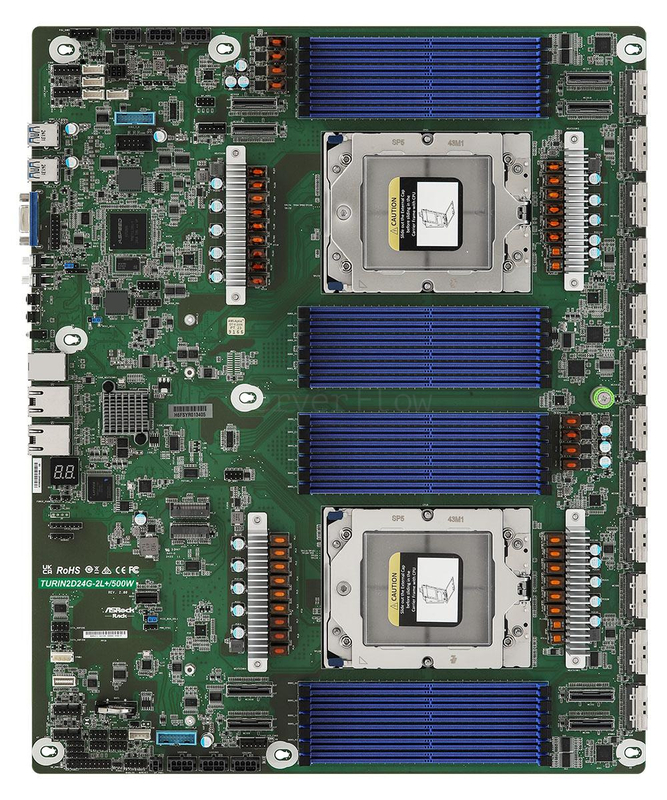 Материнская плата ASRock Rack TURIN2D24G-2L+/500W (Proprietary, 2x SP5, 24 DIMM)
