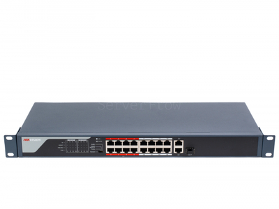 Коммутатор Hikvision DS-3E0318P-E (C) (16x 1 Гбит/с PoE, 2x RJ45/SFP 1 Гбит/с)