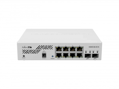 Коммутатор MikroTik CSS610-8G-2S+IN (8x RJ45 1 Гбит/с, 2x SFP+ 10 Гбит/с)