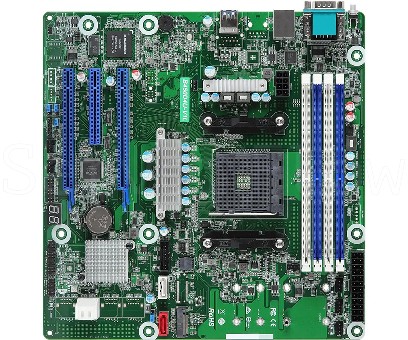 Материнская плата ASRock B450D4U-V1L (Micro-ATX, AM4, 4 DIMM)
