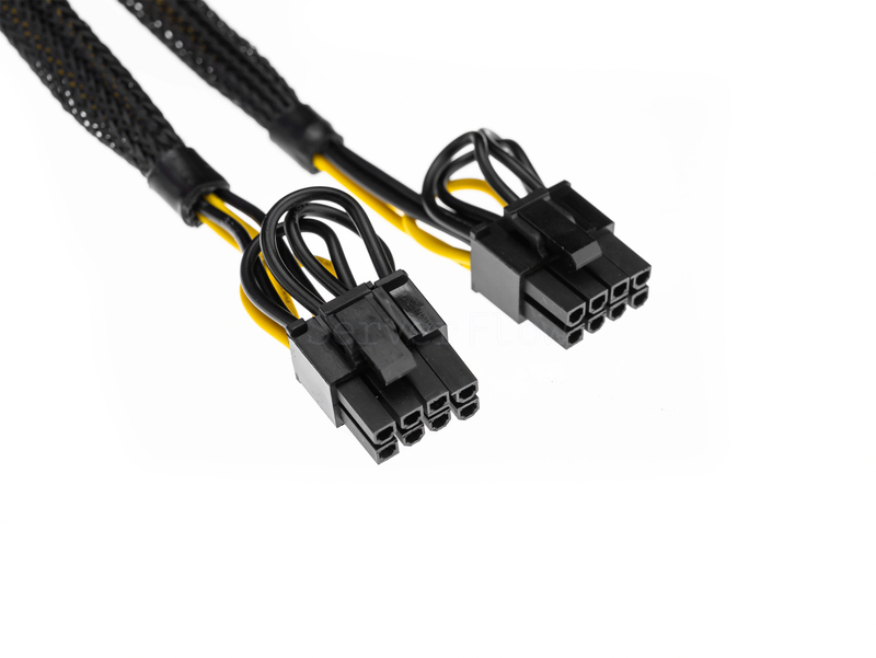 Кабель питания 2x 8Pin PCI-E HPE DL380G10 (mini8P to 2x 8PIN GPU) 0.4m 2