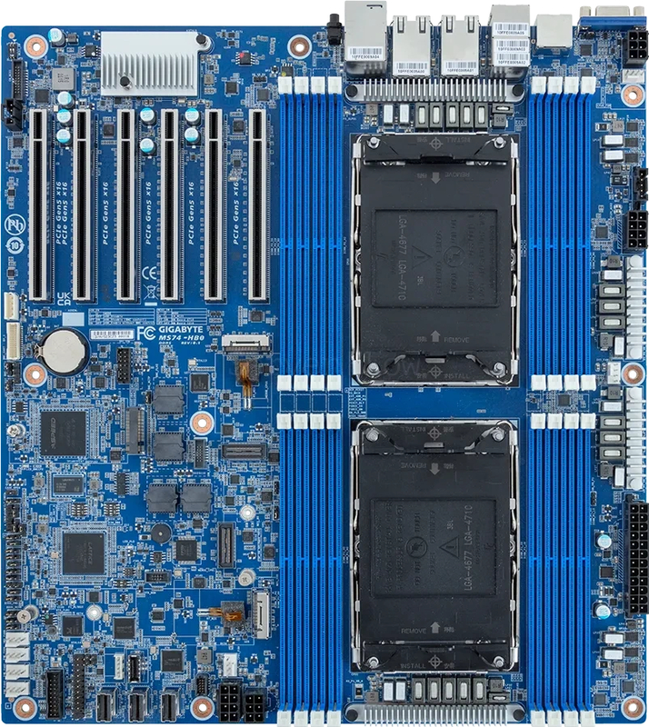 Материнская плата Gigabyte MS74-HB0 Rev 1.x (E-ATX, 2x LGA4710, 16 DIMM)