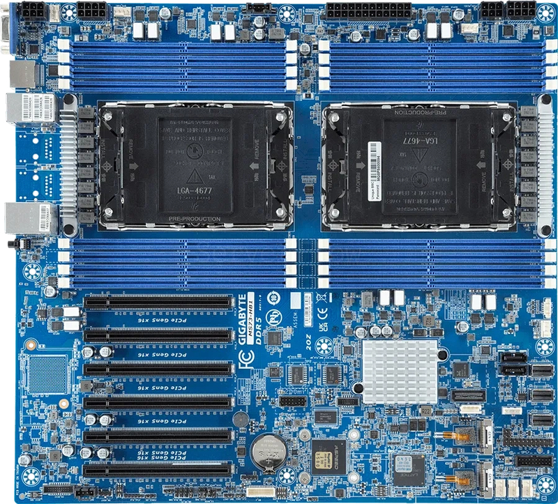Материнская плата Gigabyte MS73-HB1 Rev 1.x/3.x (E-ATX, 2x LGA4677, 16 DIMM)