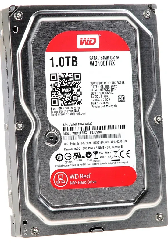 Жесткий диск WD Red Plus 1TB 3.5" SATA 6GB/s [WD10EFRX] 1