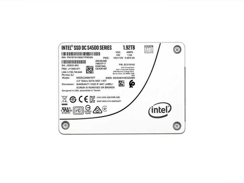 SSD-накопитель Intel DC S4500 1.92TB 2.5" SATA 6Gb/s [SSDSC2KB019T701]