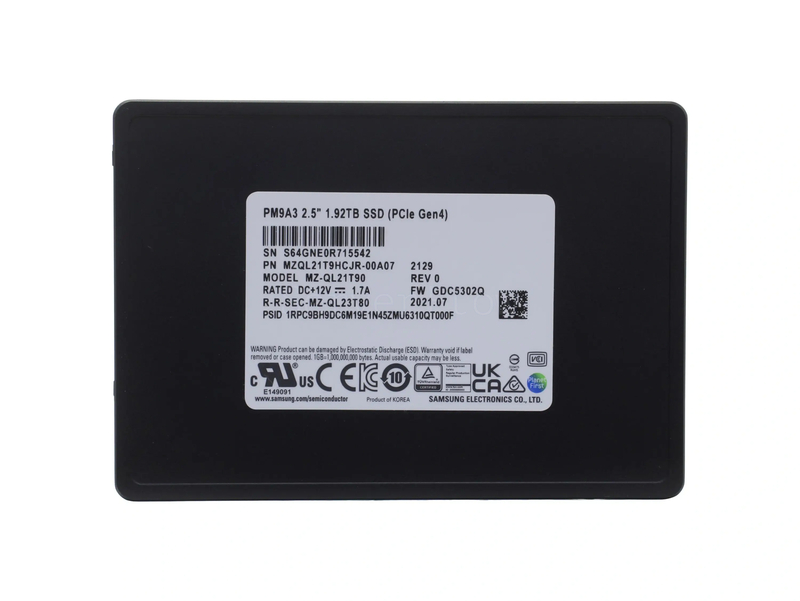 SSD-накопитель Samsung PM9A3 1.92TB 2.5" U.2 [MZQL21T9HCJR-00A07]