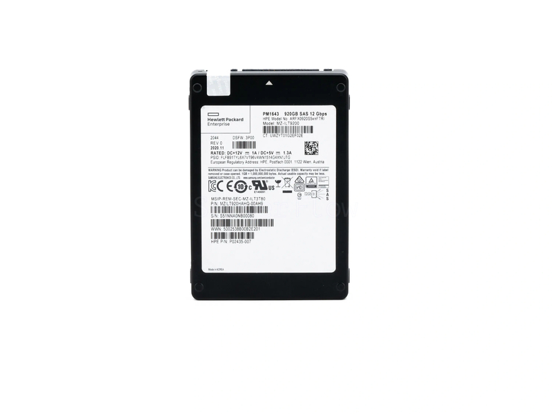 SSD-накопитель HPE Samsung PM1643 920GB 2.5" SAS 12Gb/s [MZ-ILT9200]