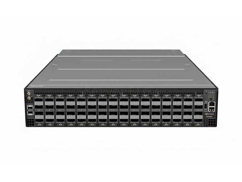 Коммутатор NVIDIA SN5400 (64× QSFP-DD 400 Гбит/с, 2× SFP28 25 Гбит/с) [920-9N42C-00RB-7C0]