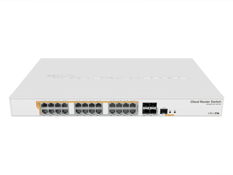 Коммутатор MikroTik CRS328-24P-4S+RM (24x RJ45 1 Гбит/с, 4x SFP+ 10 Гбит/с)