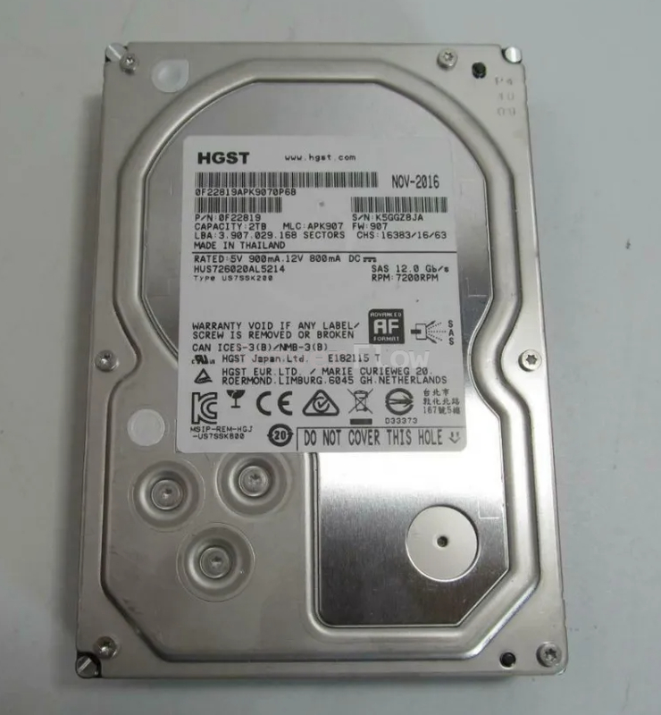 Жесткий диск HGST 2TB 3.5" SAS 12Gb/s [HUS726020AL4210]