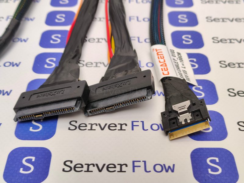 Кабель Slimline SAS SFF8654-8i - 2x U2 (SFF8639) 1м 1