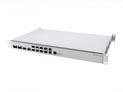 Коммутатор MikroTik CRS812 DDQ (2x RJ45 10 Гбит/с, 8x SFP56 50 Гбит/с, 2x QSFP56 200 Гбит/с, 2x QSFP56-DD 400 Гбит/с)