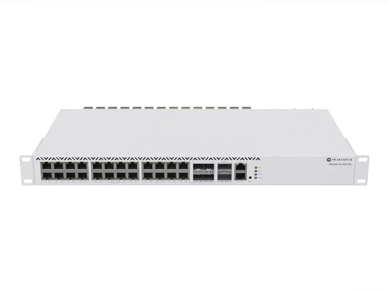 Коммутатор MikroTik CRS326-4C+20G+2Q+RM (20x RJ45 2.5 Гбит/с, 4x Combo RJ45 2.5 Гбит/с/SFP+ 10 Гбит/с, 2x QSFP+ 40 Гбит/с)