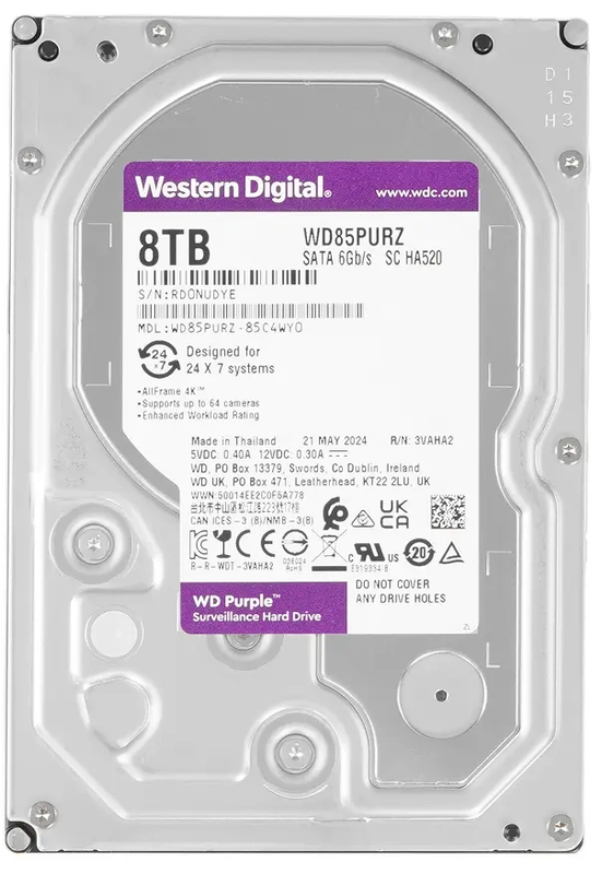 Жесткий диск WD Purple 8TB 3.5" SATA 6GB/s [WD85PURZ]