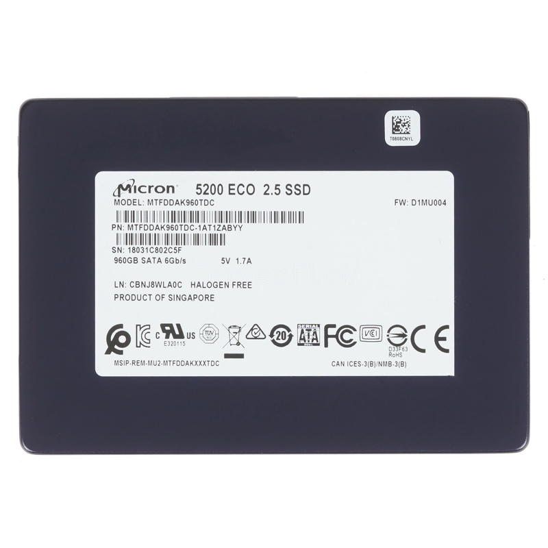 SSD-накопитель Micron 5200 ECO 960GB 2.5" 6Gb/s [MTFDDAK960TDC-1AT1ZABYY]