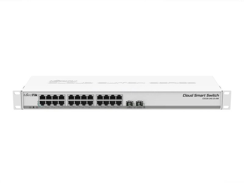 Коммутатор MikroTik CSS326-24G-2S+RM (24x RJ45 1 Гбит/с, 2x SFP+ 10 Гбит/с)